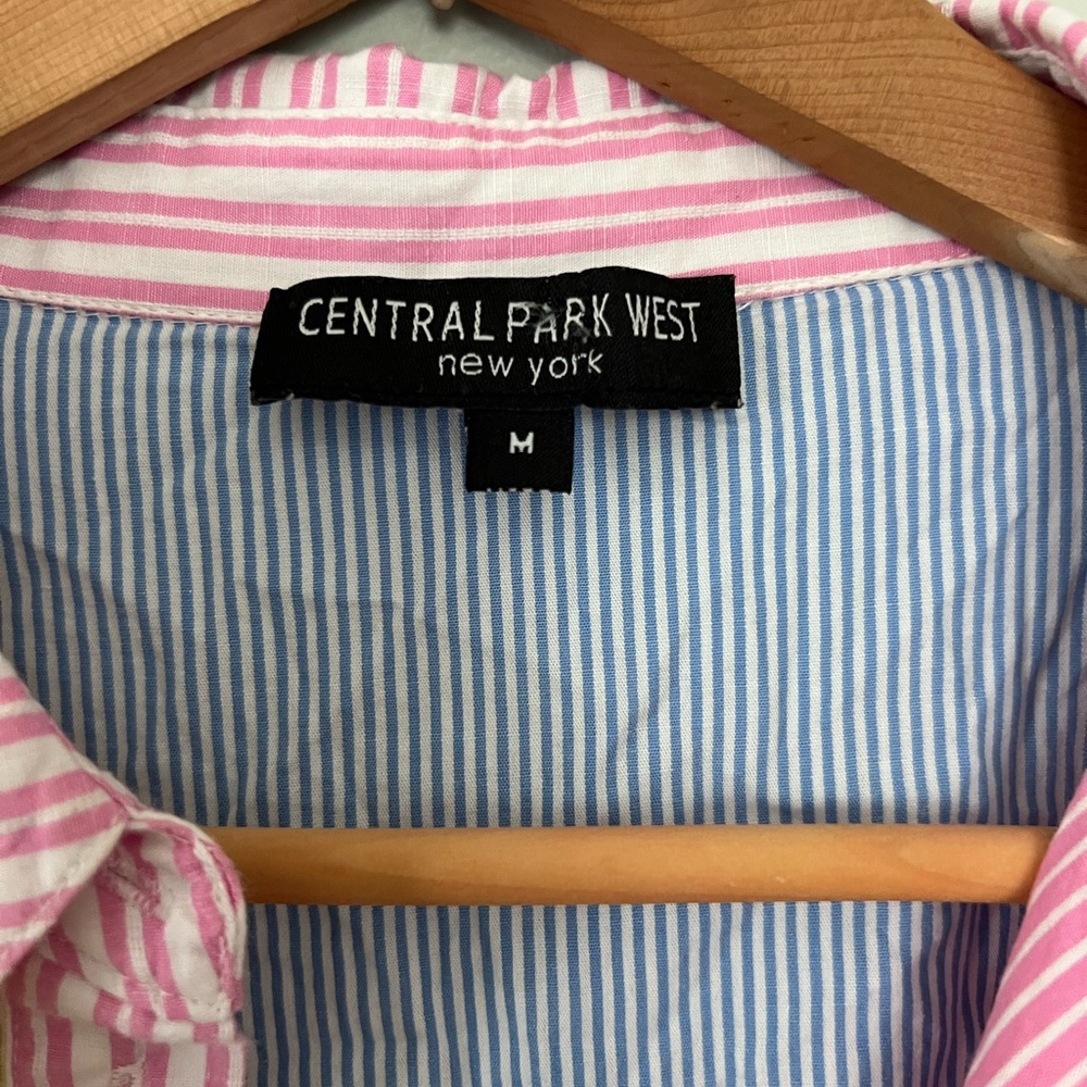 Central Park West Patchwork Striped Button Down S… - image 3